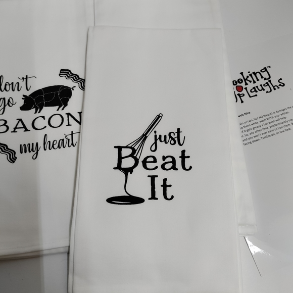 Set of 4 Funny Kitchen Towels- Baking and Cooking Related Kitchen Towel Gift Set - Picture 2 of 3